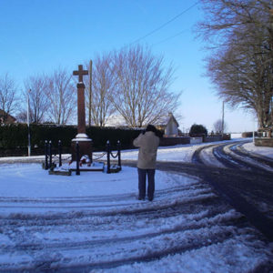 War Memorial in the snow.