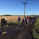 Guide John Eccles leads the way across Rixton Moss on a 3-4 mile guided walk - 7th Jan 2018.