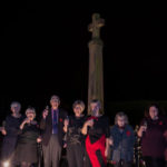 Shine the Light committee celebrate achieveing their aim of gently uplighting the war memorial - 10th November 2018.