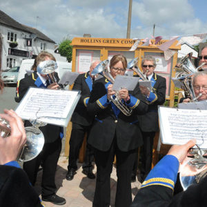 Cadishead Band join in the shops celebration of being in operation for 12 months - Feb 2016.