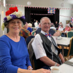 Hall dressed for Queen's Platinum Jubilee afternoon tea event June 2022
