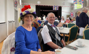 Hall dressed for Queen's Platinum Jubilee afternoon tea event June 2022