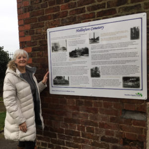 Heritage Board telling the history of the cemetery - installed February 2019.