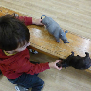 Small world toys encourage imaginative play and help to develop language skills.