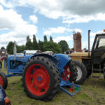 Vintage tractor display and climbing wall in the distance - Carnival 2015.