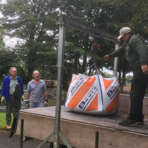 WBC Bereavement Services deliver another tonne bag of golden gravel for volunteers to use - July 2017.