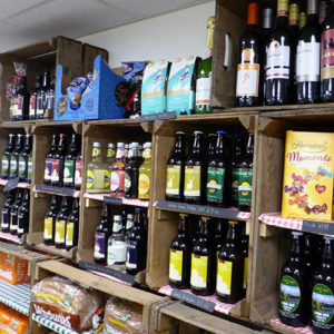 The shop stocks a range of wines and spirits.