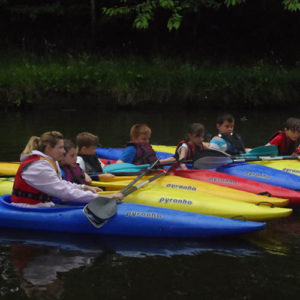 Cubs learn some canoeing skills at Grappenhall - June 2013.