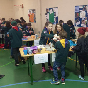 Enjoying a creative activity at the Scout Centre.