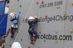 Climbing wall at the Parish Carnival - June 2015