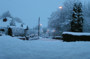 School Lane, Hollins Green under snow - January 2010