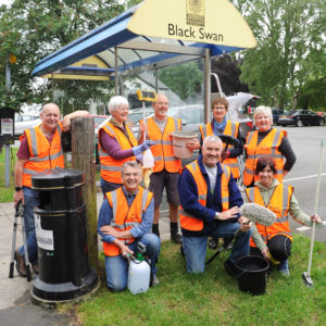 Community Plan sign cleaning action day - Hollins Green - 1st June 2019.