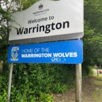 WBC sign on A57 after cut back and cleaning - June 2025